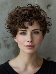 3b Curls, Curly Pixie Hairstyles, Shaggy Short Hair, All Face Shapes, Curly Short, Curly Haircuts