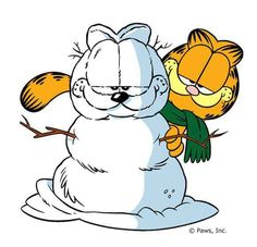 garfield the cat and his friend are hugging