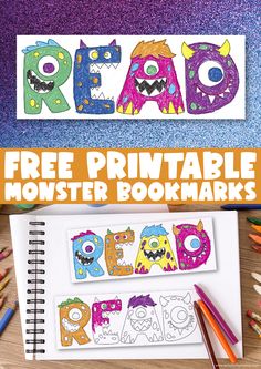 the free printable monster bookmarks for kids to color and draw are perfect for halloween