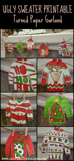 ugly sweater printable turned paper garland