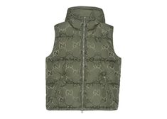 Green Gucci, Comfort Box, Canvas Vest, Puffer Gilet, Canvas Jacket, Gg Logo, Wear Green, Hot Sneakers, Vest Fashion