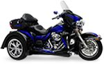 a blue motorcycle is parked on a white background