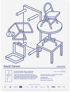 a poster with two chairs and a table