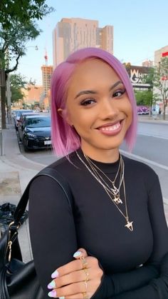 Light Purple Bob Wigs Remy 100% Human Hair Wigs T Part Lace Front Wigs Pre Pluck Maria Beltre, Brown And Pink Hair, Pink Wig, Penteado Cabelo Curto, Hair Inspo Color, Dark Brown Hair, Wigs For Black Women, Black Girls Hairstyles, Lace Front Wig