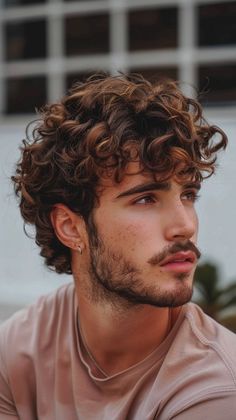 Find curly hairstyles for formal events that make you look sharp! Visit our page for event styling tips. Save this pin to remember these formal looks! #CurlyHair #FormalStyles #MensFashion Smart Curly Hairstyles Men, Curly Flow Hairstyle Men, Curly Hairstyles For Formal, Mens Curly Haircut, Hairstyles Men With Beard, Curly Hairstyles For Formal Events, Curly Hairstyles For Round Faces, Hairstyles For Formal Events, Hairstyles For Formal