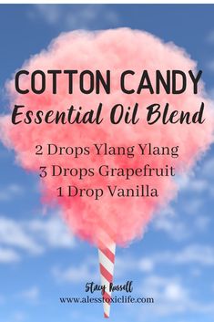 Use this combination of oils in your diffuser for a cotton candy scent to fill your home. Candy scented diffuser blends are fun to use. Ylang Ylang, grapefruit and vanilla. #doterra #youngliving #diffuserblend #eo Cotton Candy Scent, Scented Diffuser, Essential Oil Perfumes Recipes, Essential Oil Combinations, Essential Oil Diffuser Blends Recipes, Essential Oils Guide, Essential Oil Diffuser Recipes, Oil Diffuser Recipes, Essential Oil Blends Recipes