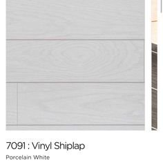 white wood paneling with text that reads 709 vinyl shiplap porcelain white