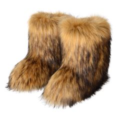 PRICES MAY VARY. ➤rubber sole ➤Material:Faux fur+warm fur lining.The height of the boot is 12.5 inches, the heel is 1 inch.This snow boots are thickened, warm, non-slip and fashionableIt.High quality faux fur, which is soft and fluffy to the touch, making it look elegant and charming while keeping warm. ➤Quality:High quality made-comfortable, warm and fluffy.The vamp is smooth and flat, soft to the touch,the fur is sewn on the outer side of the suede snow boots with even needle edges and fine wo Boots Gefüttert, Winter Fur Boots, Fox Fur Boots, Fur Boots Women, Fur Snow Boots, Warm Snow Boots, Winter Shoes For Women, Faux Fur Boots, Slip On Boots