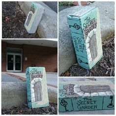 the secret garden is painted on concrete blocks