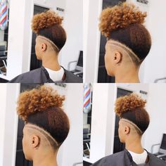 Puff Hairstyles, Afro Puff Hairstyles, Tapered Afro, Undercut Long Hair, Undercut Designs, Shaved Side Hairstyles, Shaved Hair Designs, Tapered Natural Hair, Natural Hair Cuts