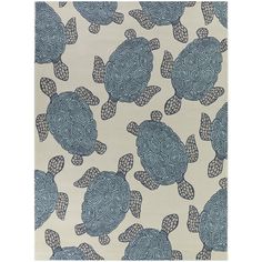 18656-061 Welcoming Colors, Lush Collection, White Area Rug, Rug Store, Soft Yarn, Indoor Rugs, Mat Rugs, Sea Turtle, Floor Coverings