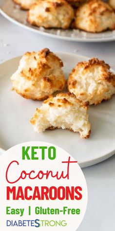 keto coconut macaroons on a white plate