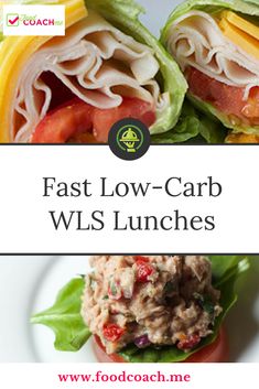 fast low - carb lunches with text overlay