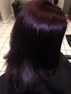 Cherry Dark Red Hair, Reddish Black Hair, Plum Black Hair, Dark Red Purple Hair, Red Wolf Cut, Merlot Hair, Dark Cherry Hair, Plum Hair Color, Wolf Cut Hairstyle