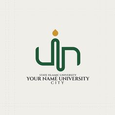 the state islamic university's logo is shown in green and yellow, on a white background