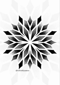 an abstract black and white flower design