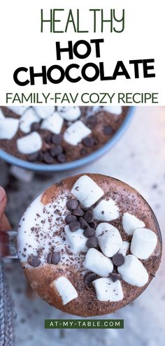 A creamy lactose-free hot chocolate served in a festive mug, topped with mini marshmallows. Cocoa Powder Recipes, Healthy Hot Chocolate, Classic Hot Chocolate, Dairy Free Treats, Healthy Treat, Powder Recipe, Chocolate Recipe, Chocolate Protein Powder