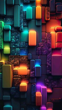 an abstract background with many different colored blocks