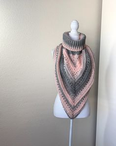 If you're looking for a unique stylish gift this year, look no further This pink and gray cowl neck scarf is oversize for warmth, and is a true statement piece, sure to turn heads. The scarf is made with a soft wool/acrylic blend yarn.  * Machine washable, dry flat, easy care * Oversized for extra warmth * Sized to fit an average adult * Check out the shop for additional color options - Color may vary due to different screen settings - Care instructions : machine wash; dry flat - Listing is for a READY TO SHIP product - Items ship out within 3-5 business days of order. (Weekends & holidays excluded) - Made by me in a smoke-free dog friendly home Pattern is a modified version of the Wild Oleander Hooded Scarf by Wickedly Handmade Pink Crochet Scarf Pattern, Wild Oleander Hooded Scarf Free Pattern, Crochet Wild Oleander Hooded Scarf, Pink Crochet Bohemian Scarf, Purple Crochet Scarf One Size, Cowl Neck Scarf, Triangle Scarf, Hooded Scarf, Wool Shawl