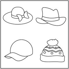 three hats and a hat with a bow