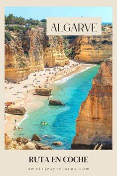 the cover of algarve magazine with people swimming in the water and cliffs on either side