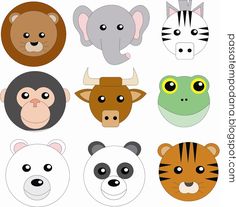 an animal mask is shown with different faces