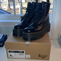 Reposhing This Item I Purchased From @Maddynik10. Loved It, But Ready To Rotate For Something New. Questions? Leave A Comment Below! Jadon Max Platform Boot, Dr Martens Jadon Max, Jadon Max, Dr Martens Jadon, Shoes Dr Martens, Dr Martens Black, Dr Martens Shoes, Martens Shoes, Dr. Martens