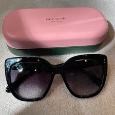 Black Brand New Kate Spade Sunglasses Kate Spade Sunglasses Women, Trendy Black Sunglasses For Travel, Kate Spade Glasses, Kate Spade Sunglasses, Girly Accessories, Kate Spade Accessories, Sunglasses Accessories, Sunglasses Women, Kate Spade