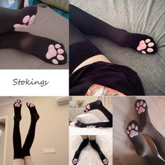 Thigh High Socks Cute, Cat Paw Socks, Kawaii Stockings, Paw Socks, Paw Pad, Girls Knee High Socks, Paws Socks, Cat Stockings, Thigh High Stocking