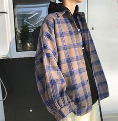 Dude Outfits, Korean Fashion Shirt, Man Streetwear, Streetwear Korean, Harajuku Men, 90s Fashion Men, Male Clothes, Streetwear Shirts, Plaid Shirt Men