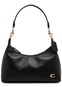 Find COACH Juliet Leather Shoulder Bag on Editorialist. This Coach shoulder bag features a detachable top handle, a detachable adjustable shoulder strap, and a hanging designer tag. It also includes a designer plaque, an internal press-stud fastening patch pocket, and a fully lined interior. The bag is secured with a zip fastening across the top. It measures 12 inches in width, 7 inches in height, and 4.5 inches in depth. The top handle drop is 11.5 inches, and the shoulder strap drop is adjustable from 20 inches to 24 inches. Big Designer Bags, Coach Bags Aesthetic, Shoulder Bag Aesthetic, Shoulder Bag Outfit, Shoulder Bag Designer, Dream Bags, Purse Essentials, Designer Shoulder Bag, Wardrobe Accessories