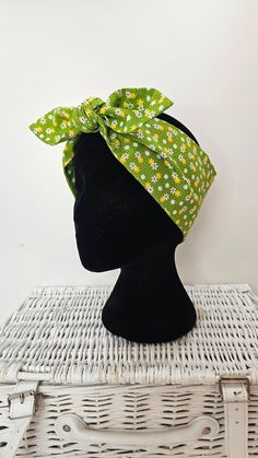 Self tie headscarf. You can wear it as a pin up head scarf, in a bow, as a turban, as a neck scarf, around your pony tail and even tie it on the handles of you bag. They are very versatile. * 10cm approx at the widest point. * 100% cotton * Comes in 3 lengths:                                Standard 35.5 inches approx (photographed)                               Large 37.5 inches approx                               Extra Large 39.5 inches approx Due to the handmade nature of this item, slight v Cotton Headscarf Headband For Spring, Cotton Headband For Spring, Cotton Headband Headscarf For Spring, Retro Adjustable Bandana For Summer, Vintage Spring Headband, Spring Cotton Headwrap With Matching Headband, Cotton Headwrap With Matching Headband For Spring, Trendy Bandana With Matching Headband For Spring, Trendy Spring Bandana With Matching Headband