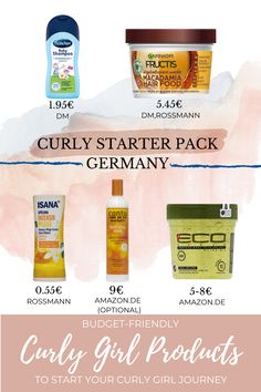 Budget-friendly Curly Girl Products to start your Curly journey using mostly Drugstore Products Drugstore Curly Hair Products, Curly Girl Method Products, Curly Girl Products, Curly Products, Best Curly Hair Products, Products For Curly Hair, Natural Curly Hair Cuts, Drugstore Products, Girl Products