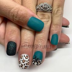 Fall Lepord Print Nails, Fall Leopard Nail Designs, Turquoise Fall Nails, Fall Cruise Nails, Fall Leopard Print Nails, Belize Nails, Cheetah Print Nails Fall