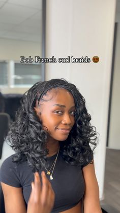 French Curl Braids Hairstyles Short, Boho French Curl Bob, Boho Bob French Curl Braids, Boho French Curl Braids Short, Short Boho French Curl Braids, Coco Twist Braids Hairstyle, Mid Length French Curl Braids, Short Braid Bob, Short French Braids For Black Women