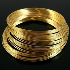 2.25" gold plated stainless steel bracelet memory wire, 12 loops Rare Beads, Large Bracelet, Eyeglass Holder, Elegant Bracelet, Memory Wire, Gold Wire, Stainless Steel Rings, Stainless Steel Necklace, Steel Ring