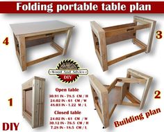 the instructions for folding portable table plan