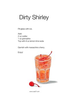 an advertisement for a drink with cherry in it