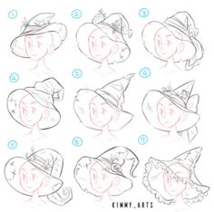 how to draw hats for children with step by step instructions on how to draw them