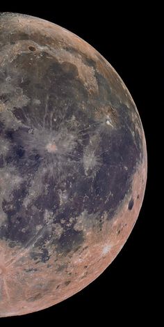 an image of the moon taken from space with a telescope on it's side