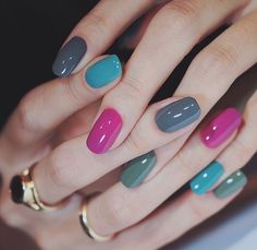 Solid Color Nails Acrylic, Acrylic Nails Cute, Jenner Nails, Nails Sparkling, Nails Solid Color, Nails Creative, Nails Gradient, Nails Solid