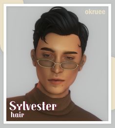 an image of a man with glasses on top of his head and the words stylester hair above it