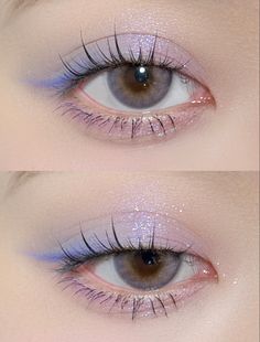 Glitter Eyeshadow Looks, Eyeshadow Palate, Mermaid Eyeshadow, Moonlight Mermaid, Glitter Eye Shadow, Flower Knows, Cute Eye Makeup, Korean Eye Makeup, Glitter Eye