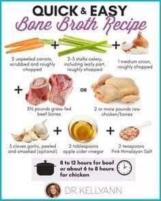 the instructions for how to make bone broth recipe