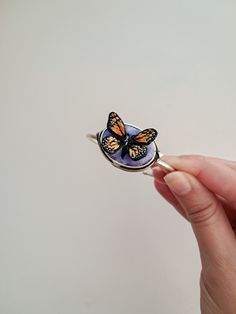 This one of a kind bracelet features a tiny 3D monarch butterfly, hand embroidered with cotton and wire on artisan-dyed velvet. The loose-style bangle is adjustable to fit most wrists. The Bangles, Loose Style, Monarch Butterfly, San Antonio Tx, Style Expert, Hand Embroidered, Bangle Bracelets, Jewelry Bracelets, Bangles