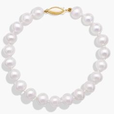 Complement her classic pearl strand with this 7.5" freshwater cultured pearl bracelet, enhanced with a secure 14k yellow gold safety clasp. Cultured Pearl Bracelet, Pearl Strand, Pearl Strands, Blue Nile, The Pearl, Pearl Bracelet, Fresh Water, Jewelry Bracelets, Yellow Gold