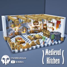 the interior of a medieval kitchen is made out of paper