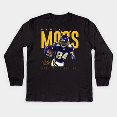 Randy Moss - Minnesota Vikings -- Choose from our vast selection of kids Long Sleeve T-Shirts to match anything from your child's favorite design to unique, funny designs to make the perfect custom graphic Youth Long Sleeve T-Shirt. Customize to the color they love! For boys and girls. Randy Moss T Shirt, Randy Moss, Retro Kids, Minnesota Vikings, Long Sleeve T Shirts, Funny Design, Minnesota, Vikings, Long Sleeve T Shirt