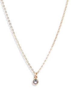 A mini pendant necklace offers sweet sparkle with a birthstone-inspired cubic zirconia charm in the color of your choice. 16" length 14k-gold fill/cubic zirconia Made in the USA Charm Pendant Necklace, Birthstone Charms, Mini Pendant, Charm Pendant, Womens Jewelry Necklace, Cubic Zirconia, Gold Filled, Sparkle, Nordstrom