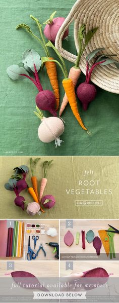 several different types of vegetables are arranged on the table and placed next to each other